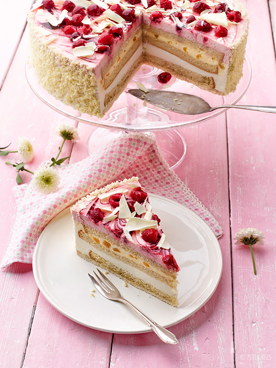 Himbeer-Pfirsich-Torte