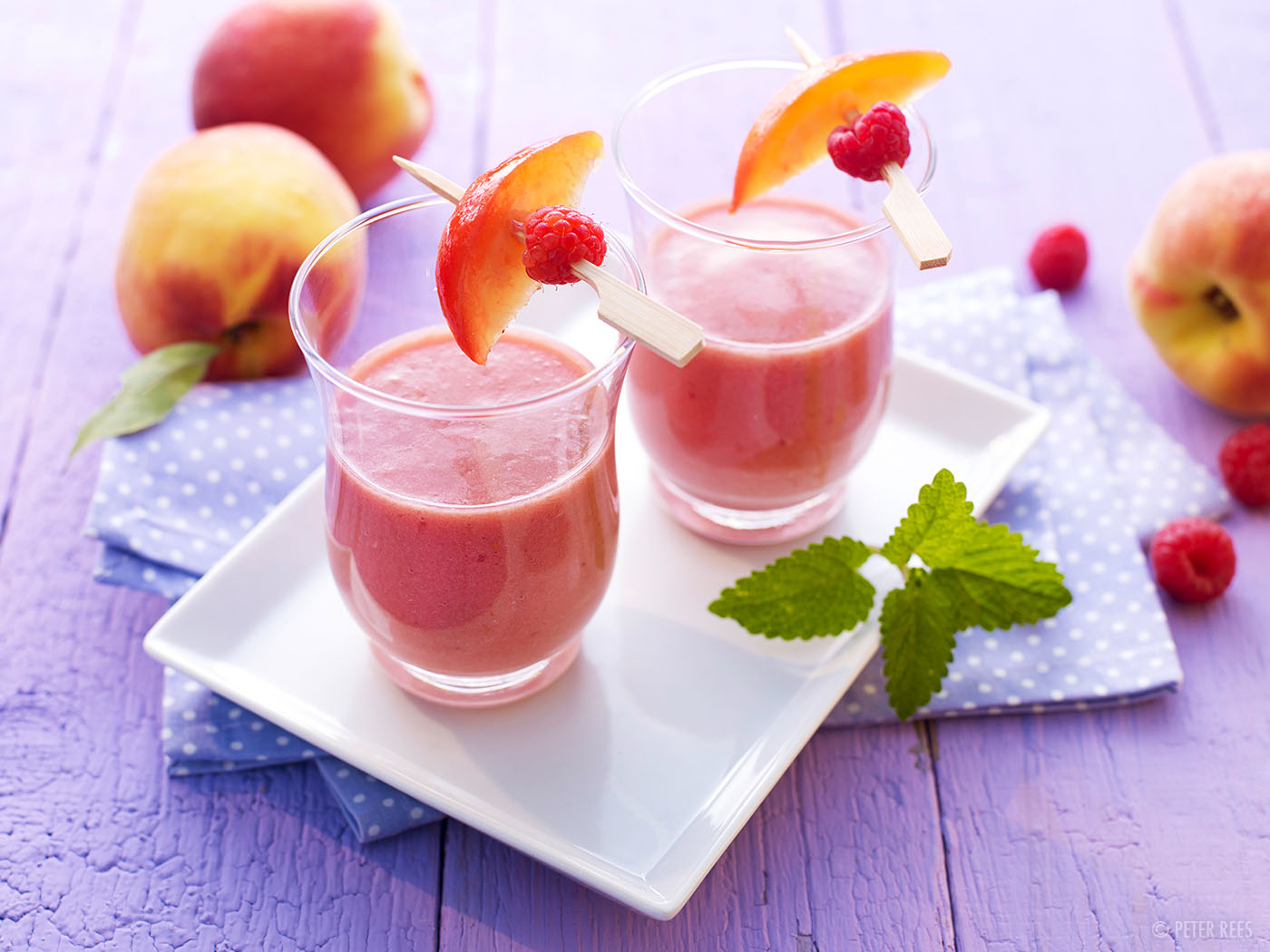 Pfirsich-Himbeer-Smoothie